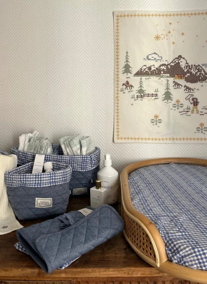 Editions Aimable - Paolo rectangular storage basket | Blue Chambray