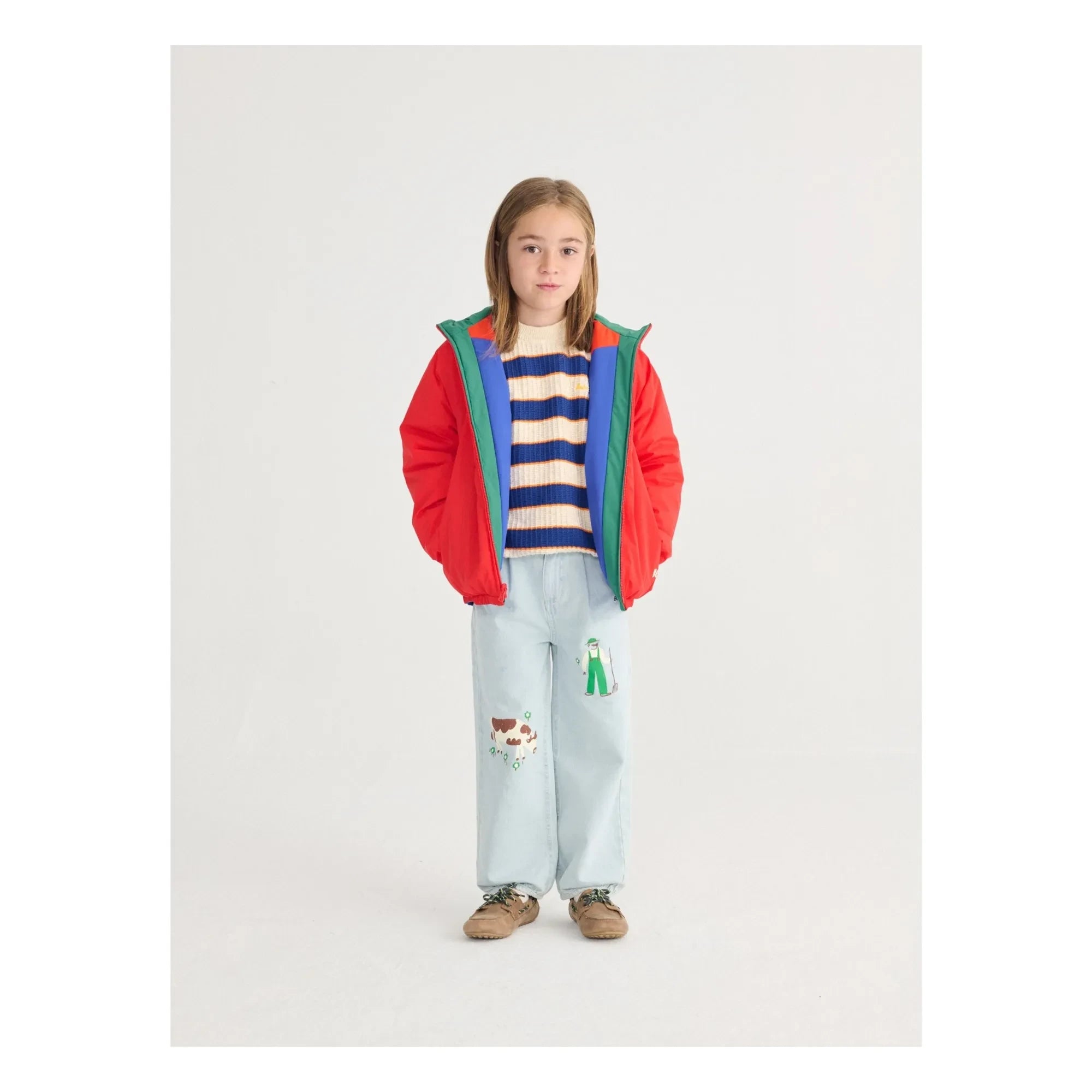 Bobo Choses - Striped Organic Cotton Sweater | Heather Beige
