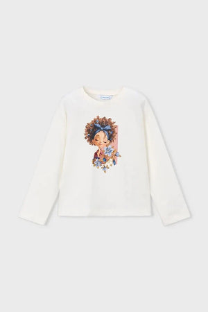 Mayoral children's cotton long-sleeve blouse
