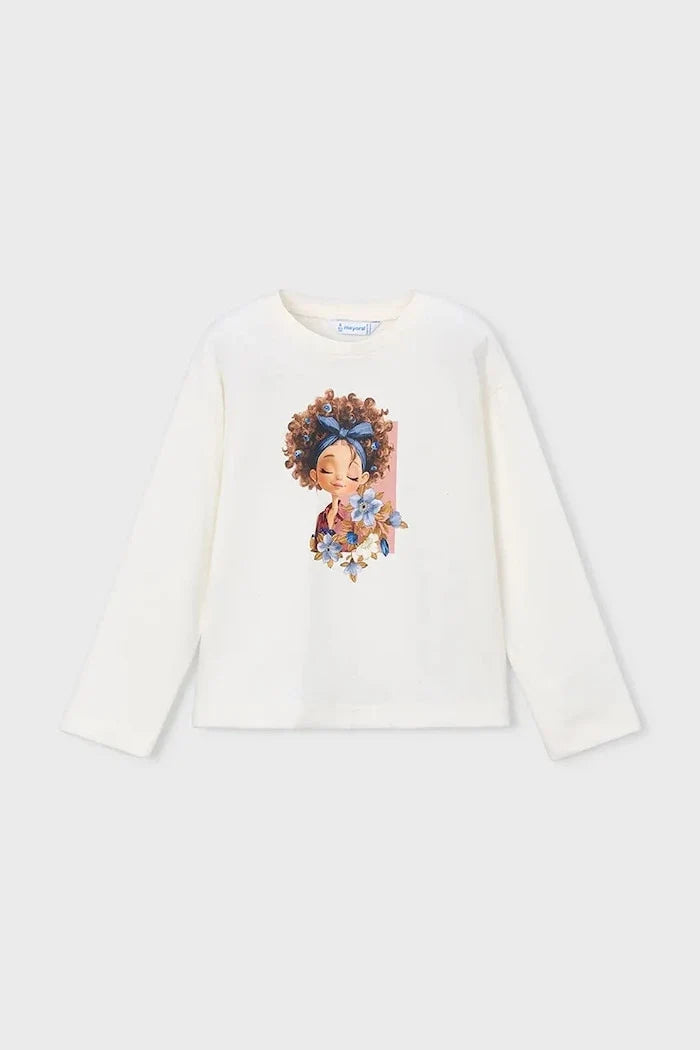 Mayoral children's cotton long-sleeve blouse