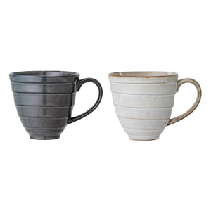 Bloomingville - Masame Stoneware Mugs - Set of 2 | White