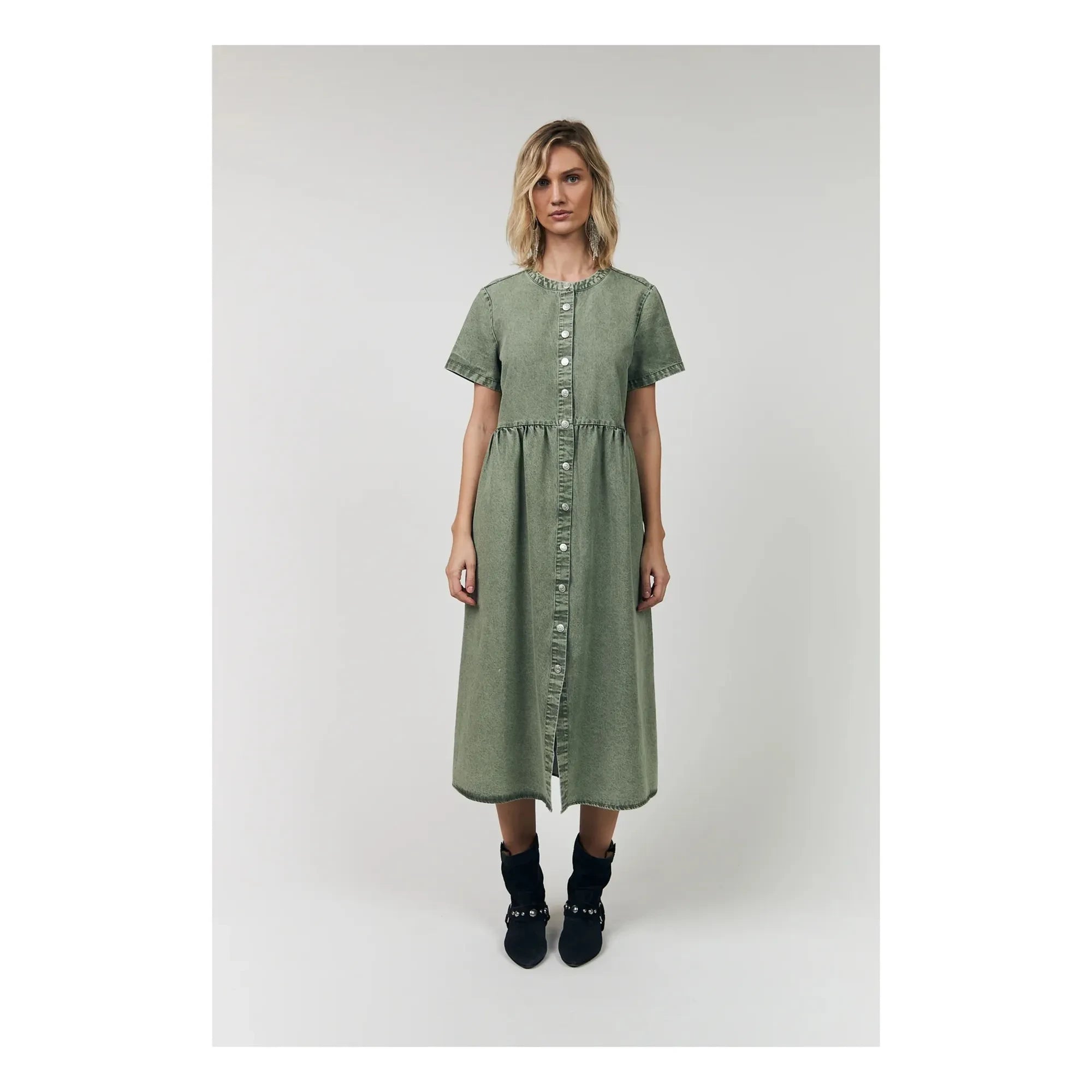 Lollys Laundry - Aliya Cotton Dress | Khaki