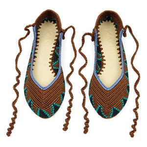 Kashura - High Ballerina Shoes Almond Brown | Camellia