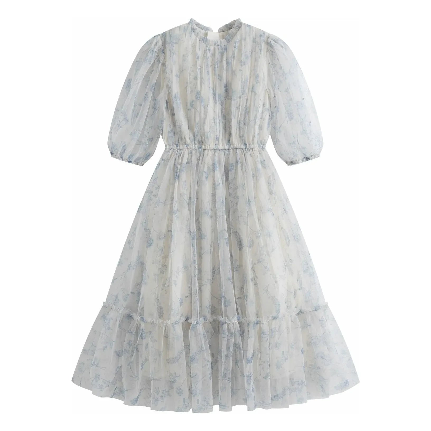 C'era Una Volta - Donna Fleurie elbise | Gri mavi