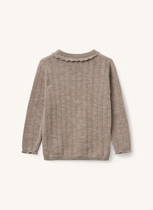 Copenhagen Colors - Merinos Yünü Pointelle Kazak | Taupe Kahverengi