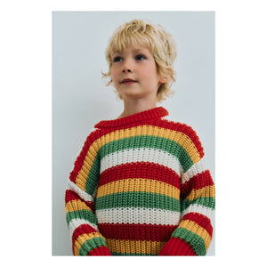 the new society - Lantana Striped Sweater | Red