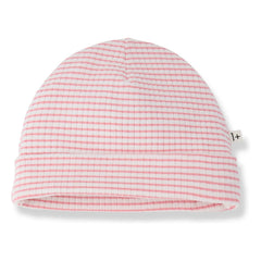 1+ in the family - Rio Striped Ribbed Beanie | Powder Pink