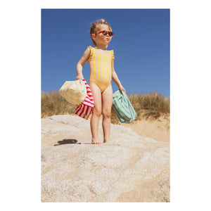 Jera Mini - Striped Ruffle Swimsuit | Yellow