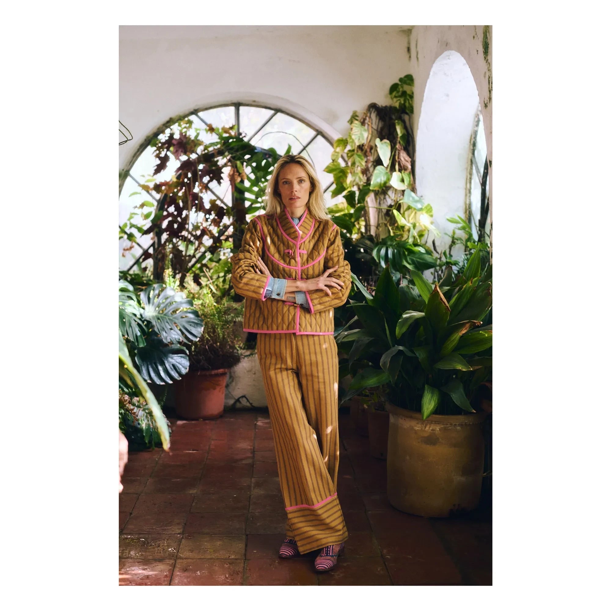 Maria de la Orden - Jupiter Cotton Striped Jacket | Mustard