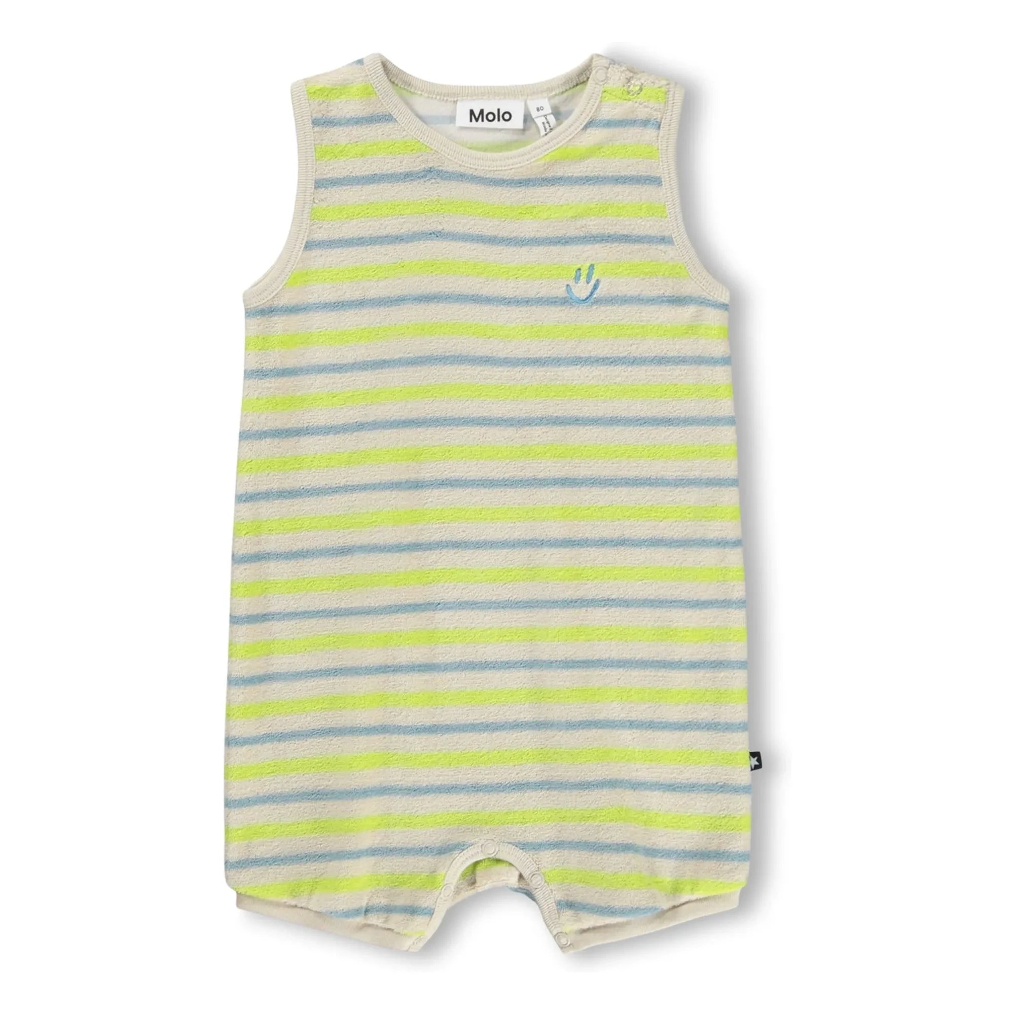 Molo - Striped Fu Organic Cotton Romper Shorts | Ecru