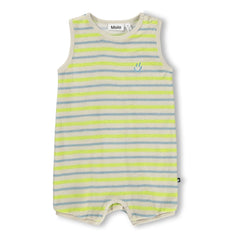 Molo - Striped Fu Organic Cotton Romper Shorts | Ecru