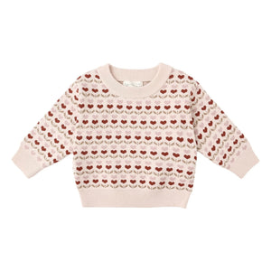 Rylee + Cru - Shiloh Ruby Hearts Sweater | Powder Pink