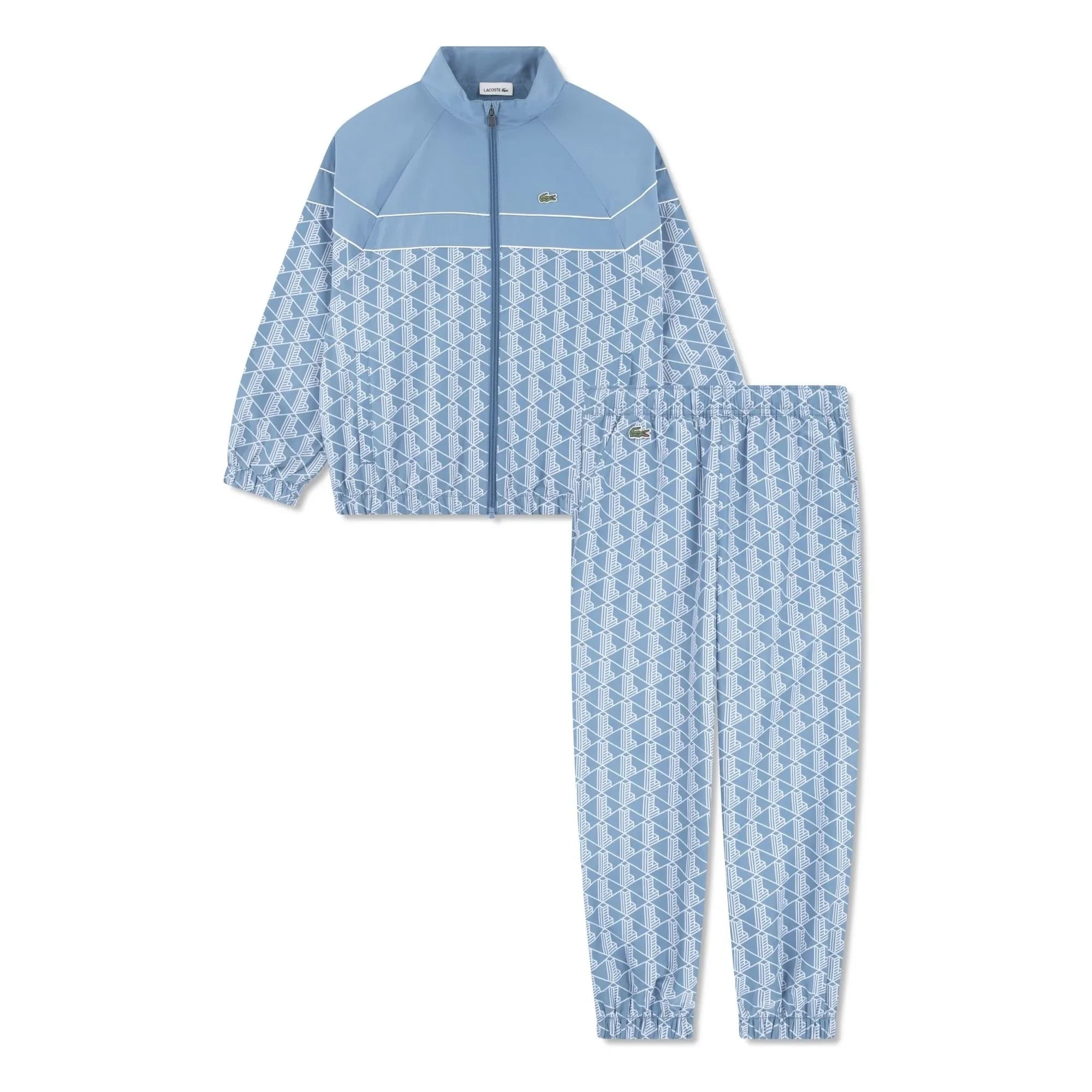 Lacoste - Monogrammed Recycled Fiber Jacket and Sweatpants Set | Light Blue
