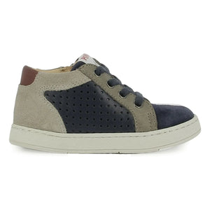 Pom d'Api - Mousse Lace Perforated Velvet Sneakers | Navy Blue