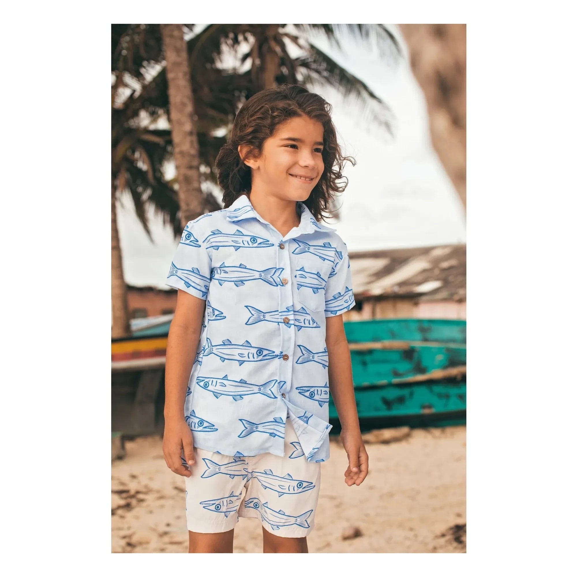Pepita & Me - Barracudas Swim Shorts | Ecru