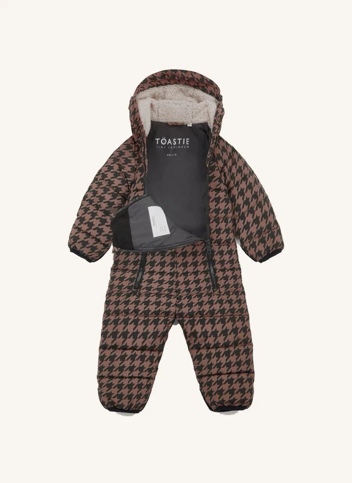 Töastie - Waterproof Houndstooth Cloud Jacket Made from Recycled Fibers | Brown