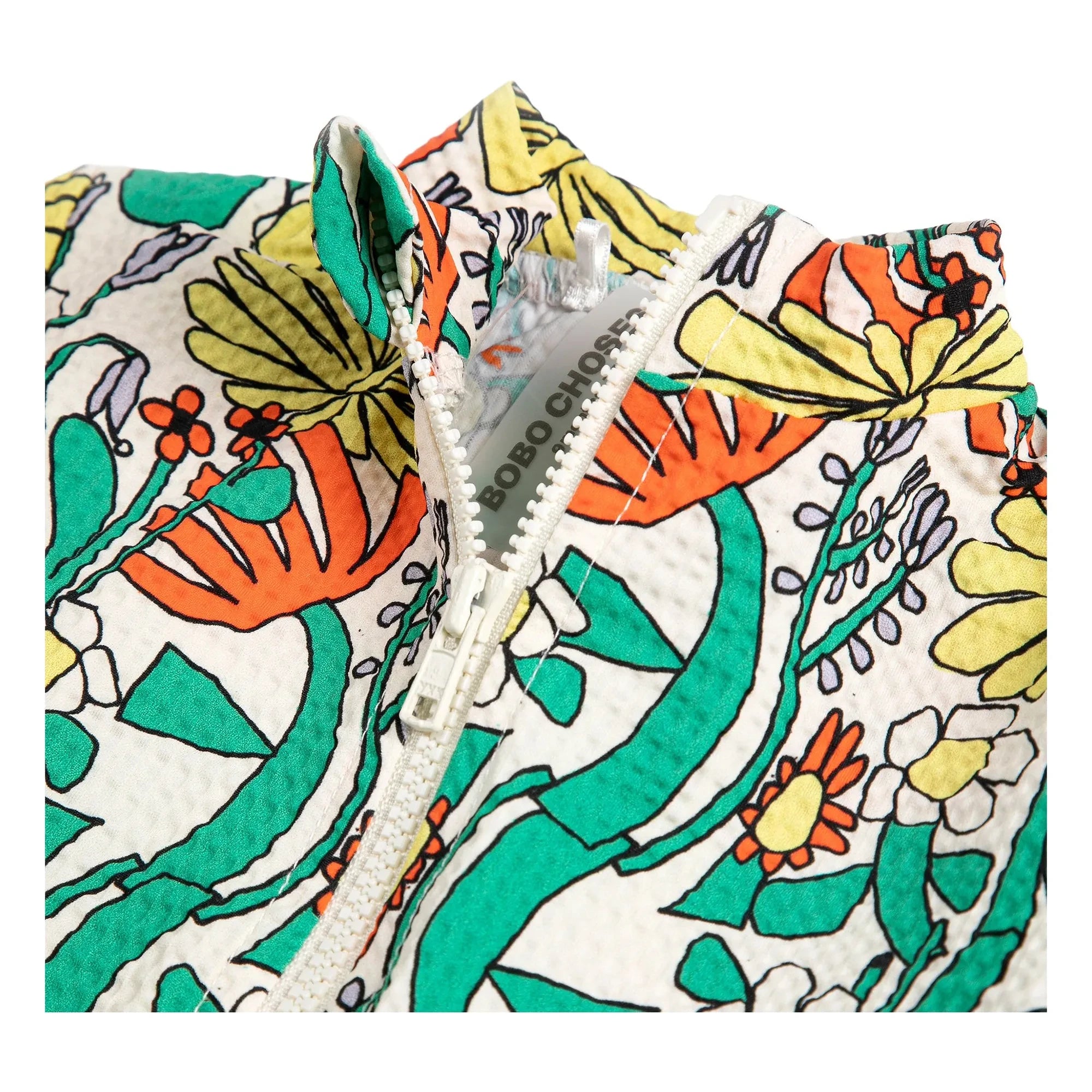 Bobo Choses - Long Sleeve Swimsuit with Floral Pattern Made from Recycled Fiber | Ecru