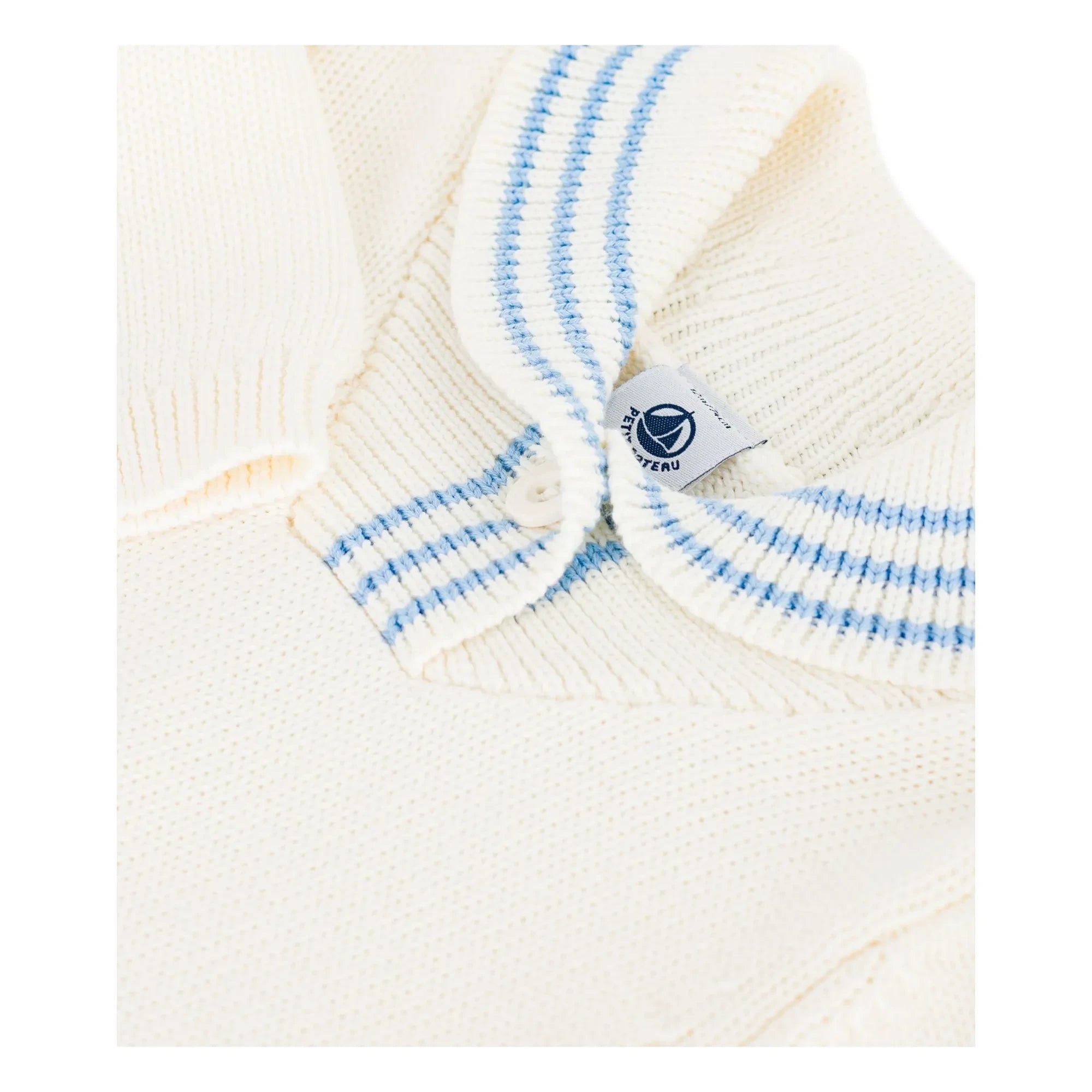 Petit Bateau - Organic Cotton Shawl Collar Sweater | Ivory