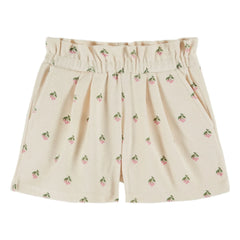 Emile et Ida - Cerises Organic Cotton Towel Shorts | Cream
