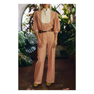 Maria de la Orden - Dimitra Cotton Striped Blouse | Orange