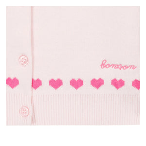 Bonton - Laligne Mini Hearts Hırka | Ecru