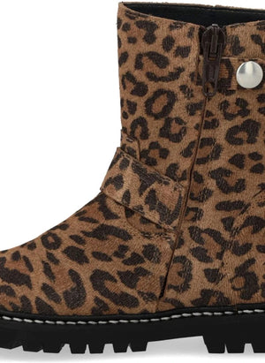 Angulus - Leopar Biker Tokalı Süet Çizmeler