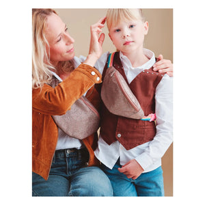 Caramel & Cie - Mom Glitter Banana Bag | Copper Red
