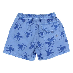 Búho - Octopus Print Swim Shorts Poplin Organic Cotton | Blue