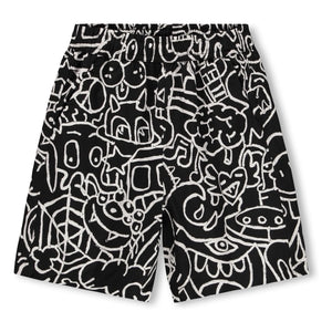 Molo - Avart Doodles Organic Cotton Shorts | Black