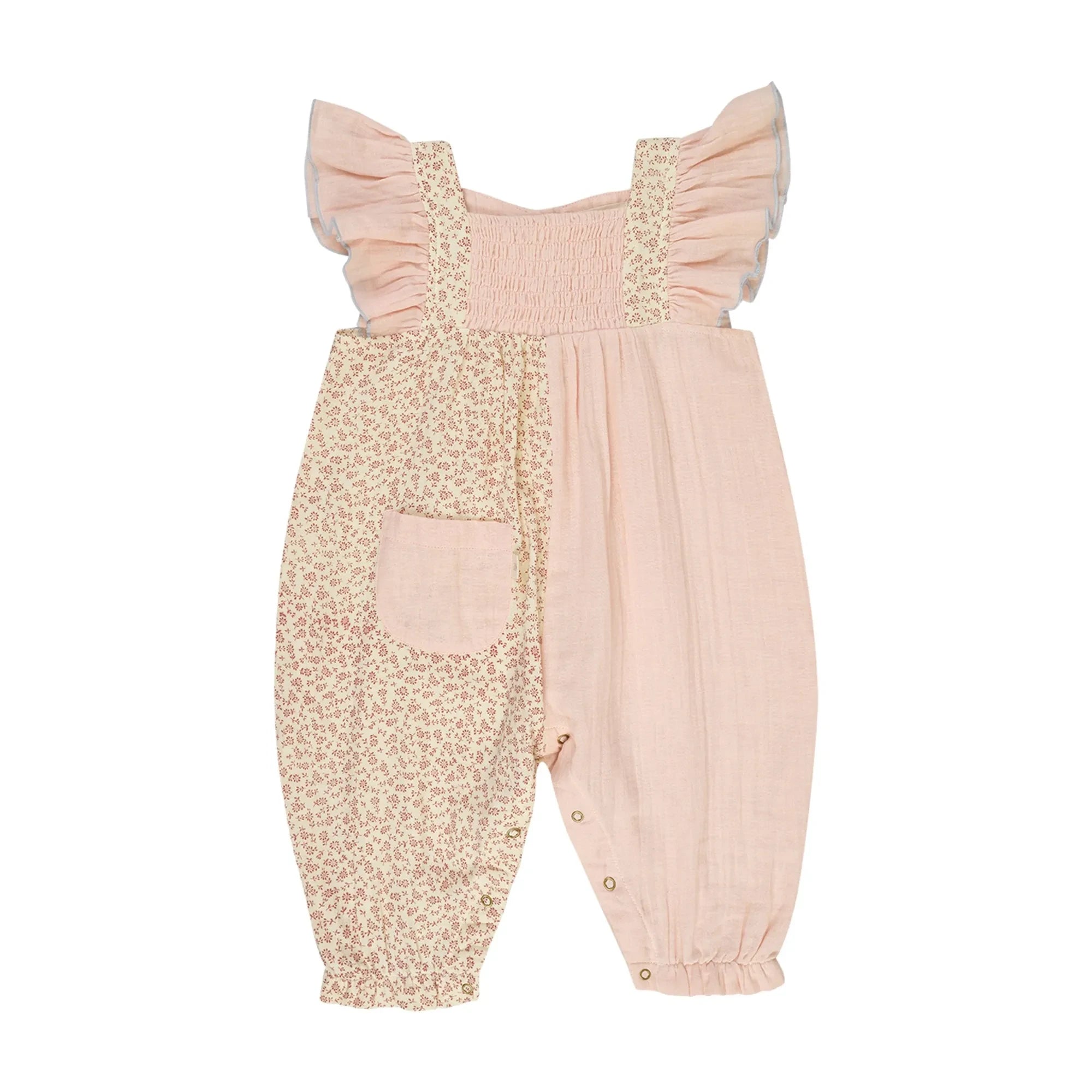 Lilinoa - Maryse Cotton Gauze Patchwork Jumpsuit | Pink
