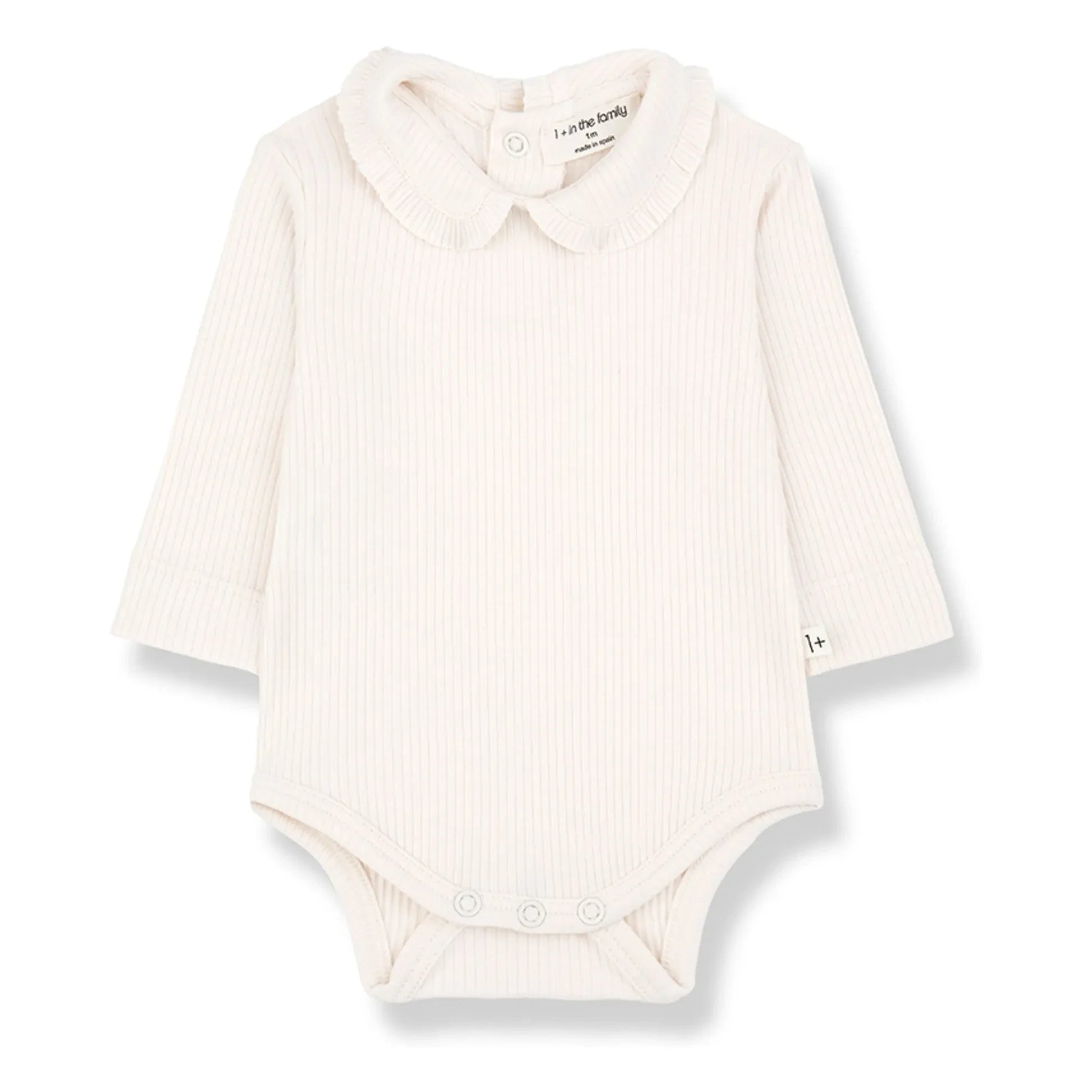 1+ in the family - Embossed bodysuit, Claudine collar Nina | Ecru
