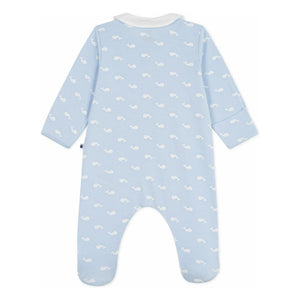 Petit Bateau - Dors Bien Baleines Organic Cotton Pajamas | Light Blue