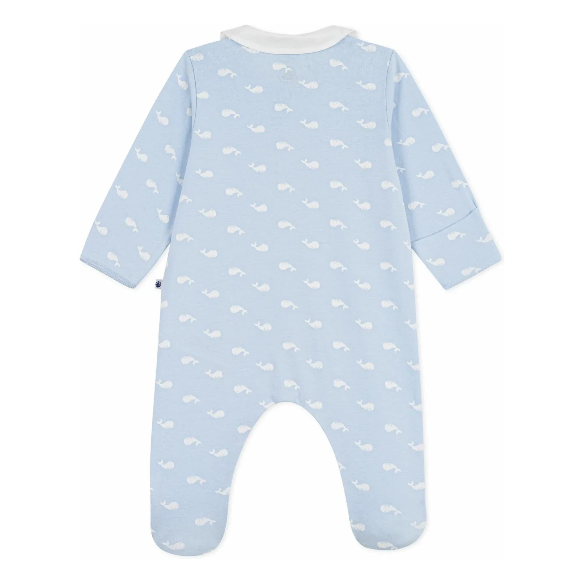 Petit Bateau - Dors Bien Baleines Organic Cotton Pajamas | Light Blue