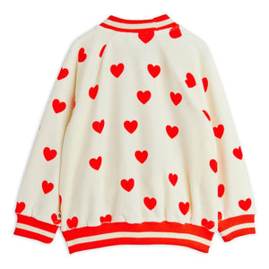 Mini Rodini - Organic Cotton Velvet Heart-Patterned Zip-Up Vest | White