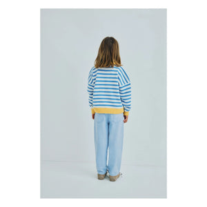 the new society - Striped Marigold Sweater | Light Blue