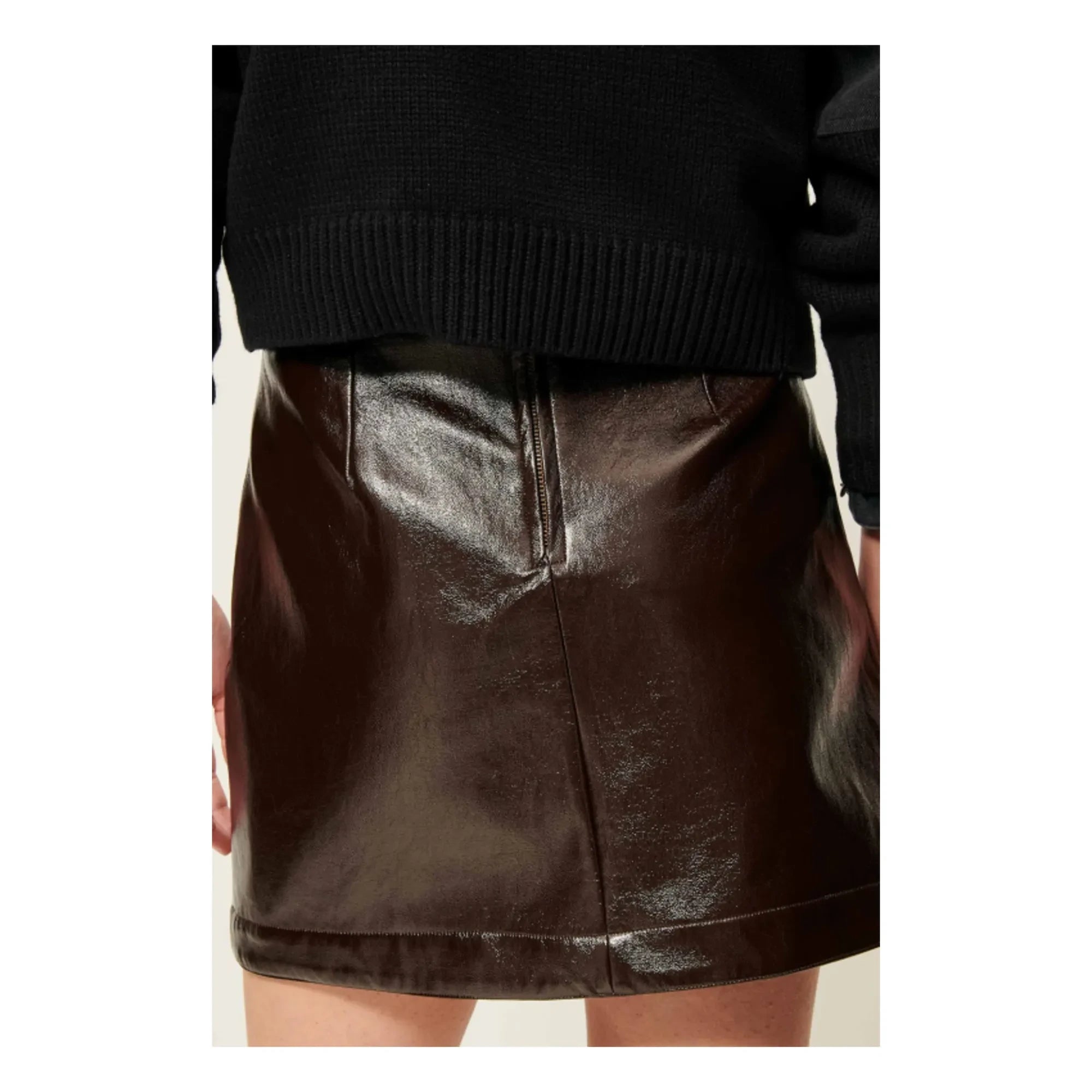 Sessùn - Abby Vinyl Skirt | Mocha