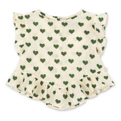 Konges Sløjd - Coco Hearts Organic Cotton Top | Ecru