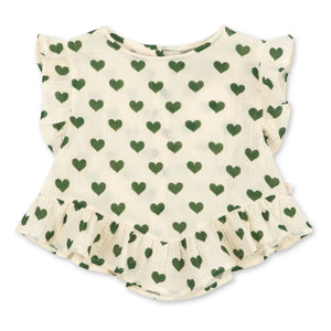 Konges Sløjd - Coco Hearts Organic Cotton Top | Ecru