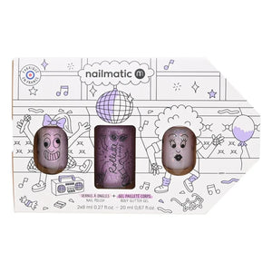 Nailmatic Kids - Bus Party Nail Polish Duo Set and Body Roll-On | Lilac
