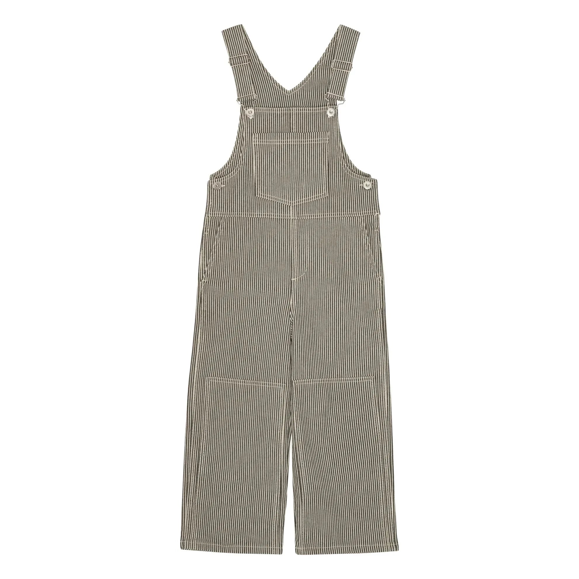Brunobruno Nation - Harry Organic Cotton Striped Jumpsuit | Dark green
