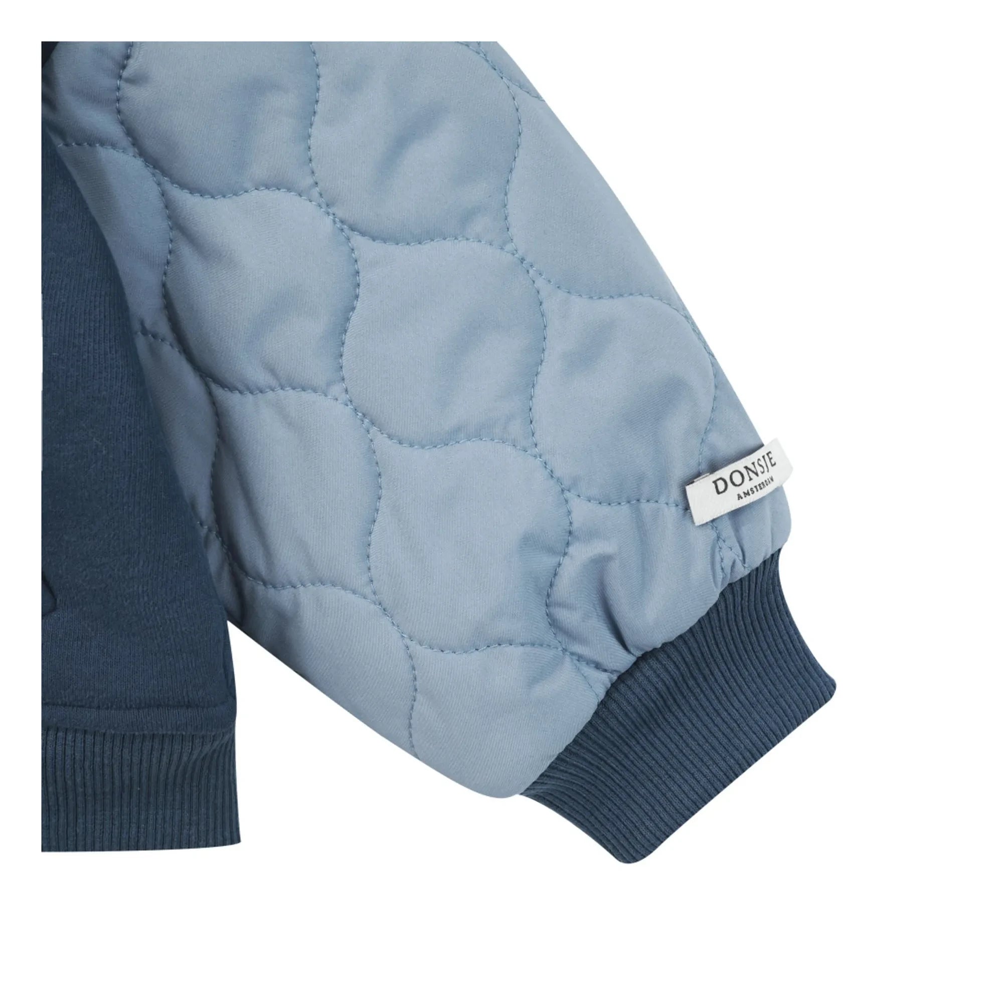 Donsje - Noal Mixed Material Bomber Jacket | Dark Blue