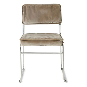 HKliving - Set of 2 Infinity Velvet Chairs | Mink brown