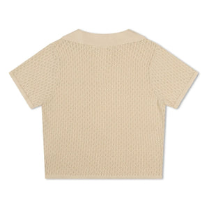 Matona - Pointelle Organic Cotton Polo T-Shirt | Cream