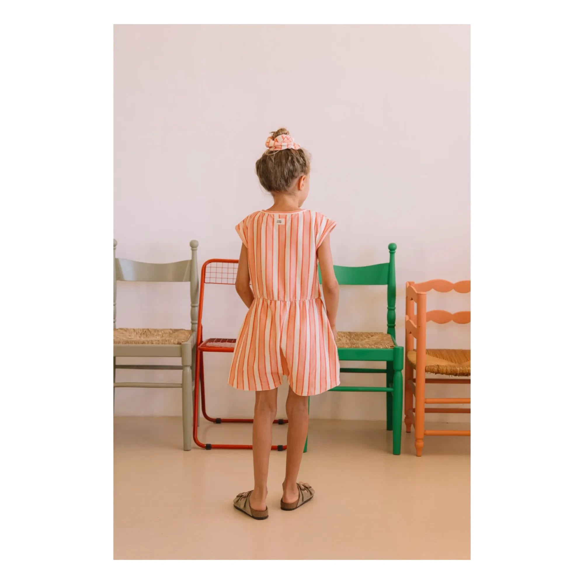 Studio Bohème - Loulou Striped Organic Cotton Towel Romper | Pink