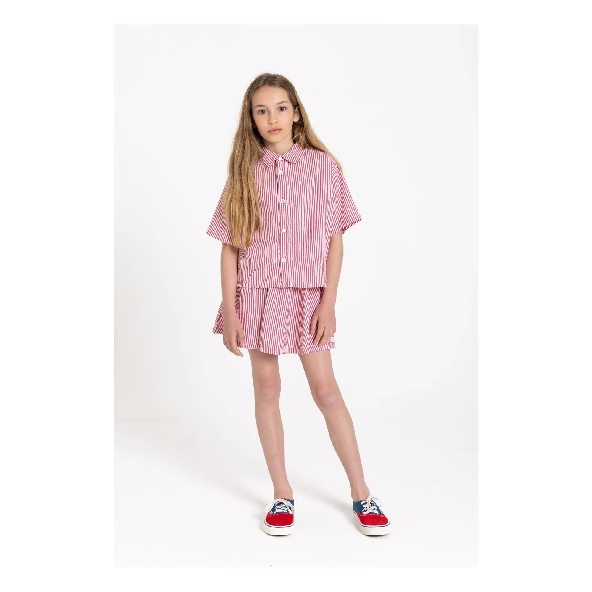 Smallable Kid - Sawyer Striped Shirt | Cherry Red