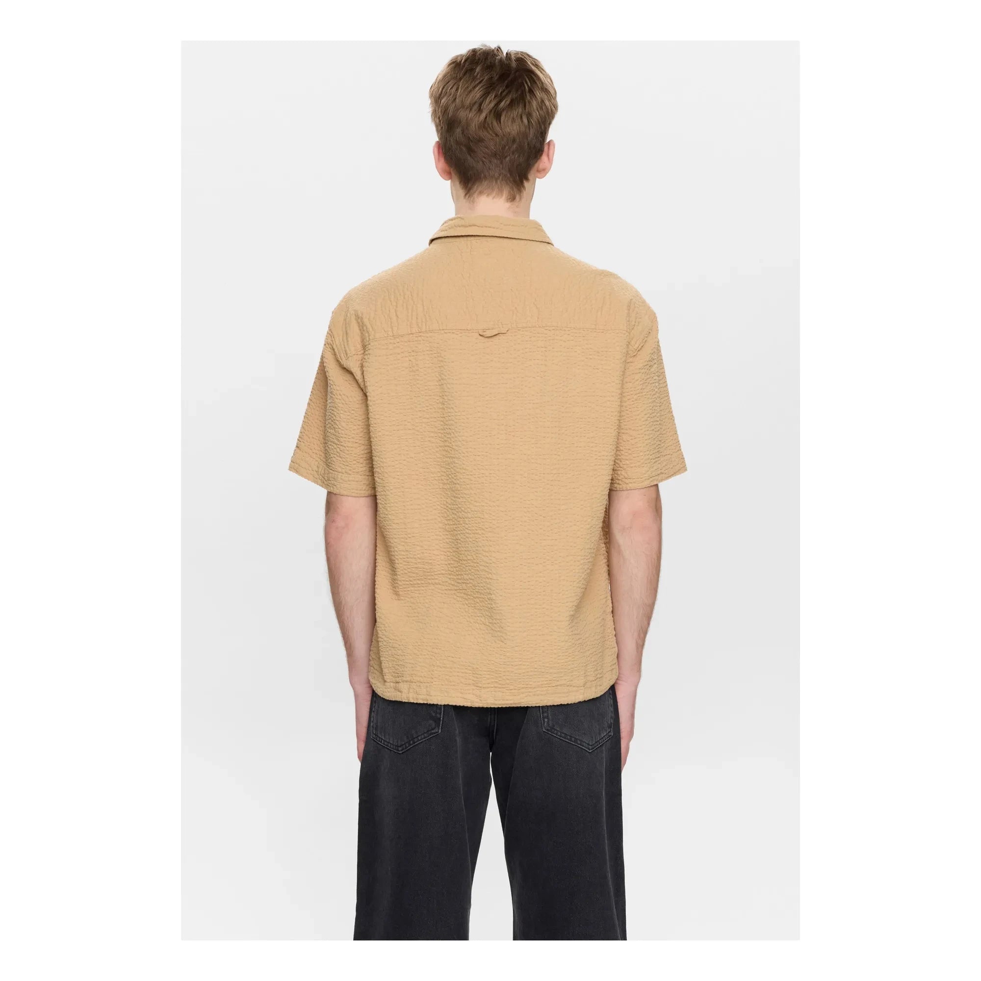 Anerkjendt - Akotto Seersucker Shirt | Beige