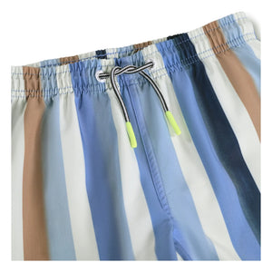 Molo - Niko Striped Recycled Fiber Swimsuit Shorts | Blue