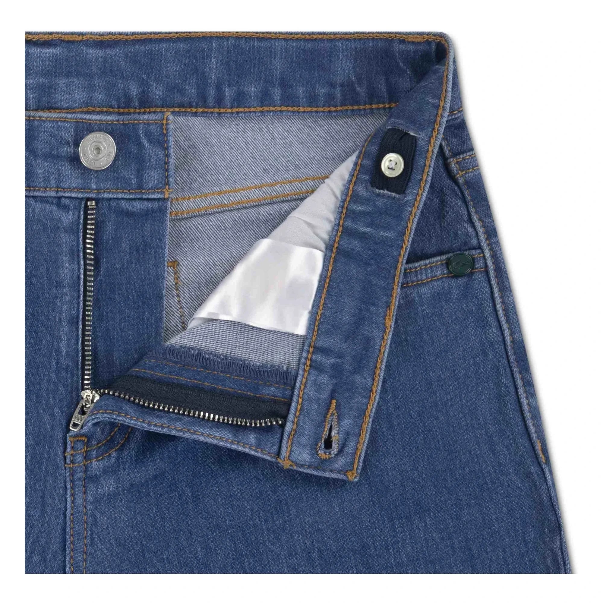 Lacoste - Nakışlı Logo Denim Şort | Açık Mavi