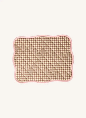 Rice - Vichy American Place Mat Set | Caramel