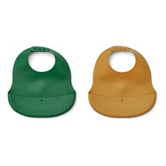 Liewood - Ember Silicone Bibs - Set of 2 | Green